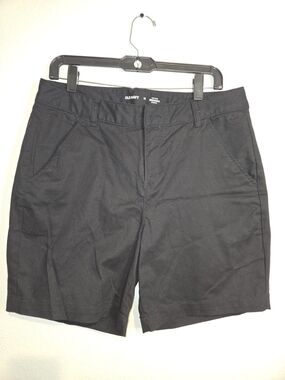 Old Navy Black Women's Bermuda Shorts Cotton Blend